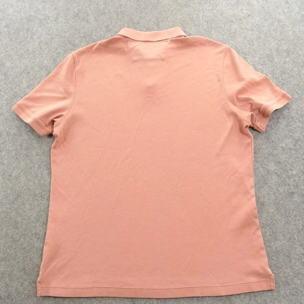 Banana Republic Polo Shirt Mens Large Pink Dress Short Sleeve Casual Stretch